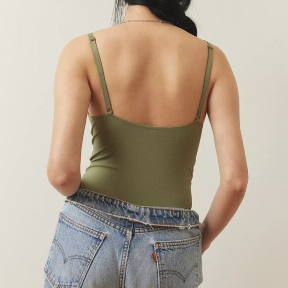 NWT UO Out From Under Fused Micro Rib Green Thong Bodysuit - Picture 2 of 5